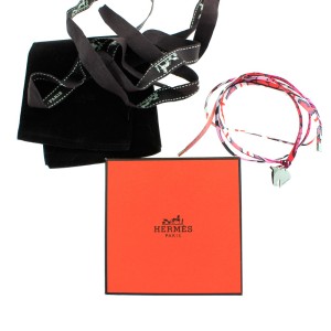 Hermes Charm On Silk With Pouch, Box And Ribbon
