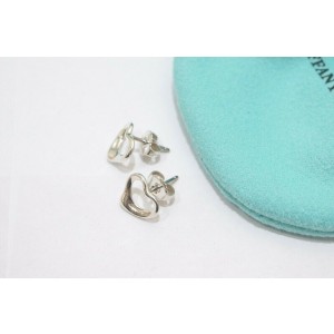 Tiffany & Co Sterling Silver Elsa Peretti Open Heart Earrings  