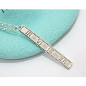 Tiffany & Co Sterling Silver Atlas Bar Roman Numeral Necklace Lxmda-435