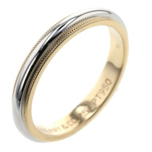 TIFFANY & Co K18 Yellow Gold / PlatinumPT950 Milgrain Ring LXGBKT-233