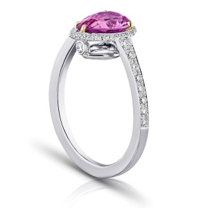 David Gross Pear Pink Sapphire and Diamond Ring