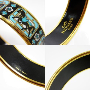 Hermes Gold Tone Metal Bangle Bracelet 