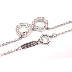 Tiffany & Co. Infinity 950 Platinum & 0.10ct Diamond Pendant Necklace