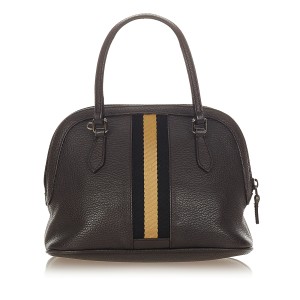 Gucci Web Dome Leather Satchel
