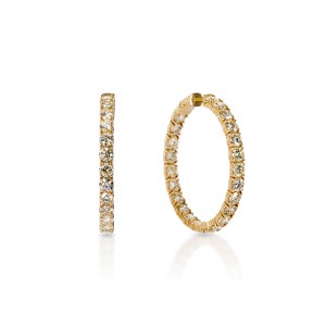 Ariel   Carat Round Brilliant Diamond Hoop Earrings in 14k Yellow Gold