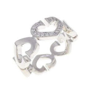 Cartier C Heart 18k White Gold Diamond Ring