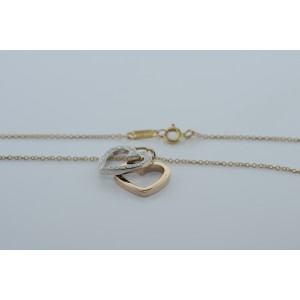 Tiffany & Co. Rose Gold & Double Open Heart Diamond Necklace