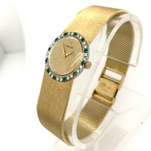 CORUM Mechanical 24mm 18K White & Yellow Gold FACTORY Diamonds & Emeralds Watch