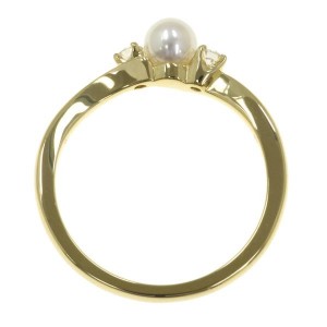 Mikimoto 18K Yellow Gold Pearl Ring Size 4.75 