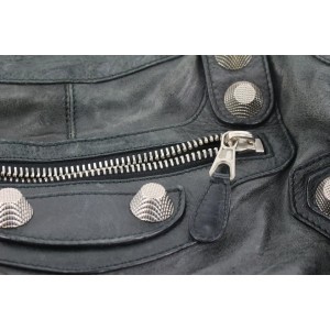 Balenciaga Black Leather Giant City 2way Bag with Strap 382bal527