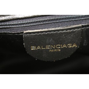 Balenciaga Embossed White x Brown Hobo Bucket Drawstring Bag 36bal115