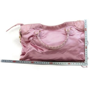 Balenciaga The City 2way Pink Silk Satin Bag 2way  857819