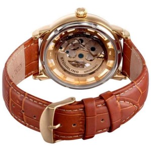 Stuhrling Winchester 165B2.3335K31 Gold-Tone Stainless Steel & Leather 44mm Watch