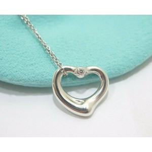 Tiffany & Co 925 Silver Open Heart Necklace 