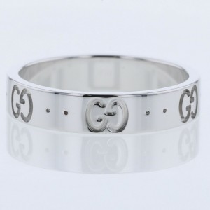 GUCCI 18k White Gold Icon Ring LXGBKT-689
