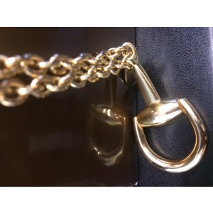 Gucci 18K Yellow Gold Horsebit Pendant Necklace 