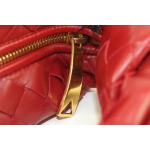 Bottega Veneta Red Intrecciato Leather The Mini Jodie Hobo Bag 1123bv36