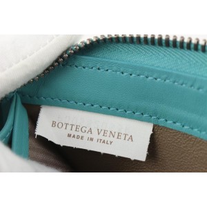 Bottega Veneta Aqua Intrecciato Woven Leather Zip Around Continental Wallet 122bv5