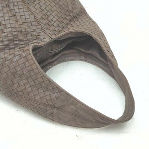 Bottega Veneta Brown Leather Intrecciato Hobo Shoulder Bag 863075