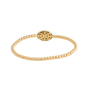 Rina Limor B engraved Gold Stretch Bracelet