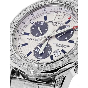 Breitling Colt Stainless Steel Band Watch Customized Diamond Bezel