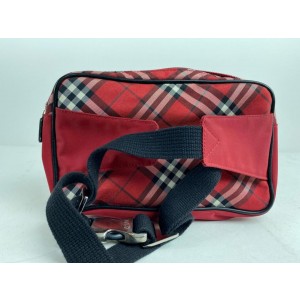 Burberry Red Nova Check Fanny Pack Belt Bag Waist Pouch 857610