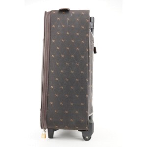 Burberry Blue Label Brown Logo Rolling Luggage Trolley Suitcase 397bur226