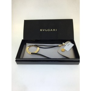 Bvlgari 18K Yellow Gold Leather Strap Bracelet 340900