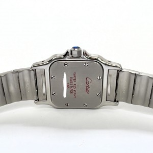 CARTIER SANTOS GALBEE Quartz 2 Tone 0.54TCW Diamond Watch