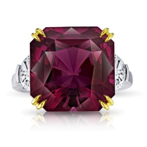 David Gross Radiant Purple Spinel and Diamond Ring