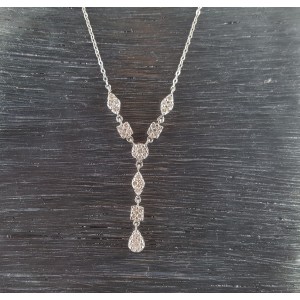 14K White Gold 1 1/4ct Diamond Necklace