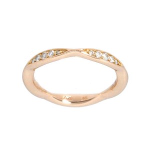 CHANEL 18K Pink Gold Camellia Diamond Ring