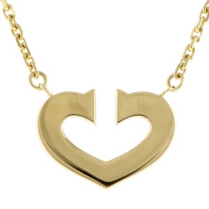CARTIER 18K Yellow Gold C heart Necklace 
