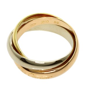 CARTIER Tri-Color Gold Trinity Ring US 5.25 QJLXG-1408