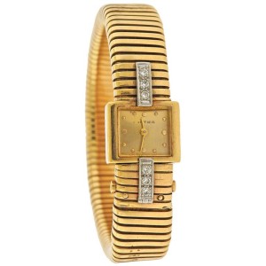 Cartier Midcentury Gold Diamond Watch Bracelet