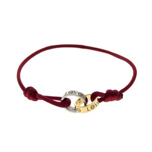 Cartier Love Rose & White Gold Red Cord Bracelet