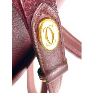 Cartier Bordeaux Leather Crossbody Messenger 3m1018