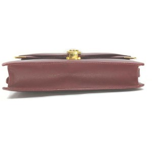 Cartier Bordeaux Leather Crossbody Flap Bag 863243