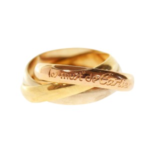 Cartier 18K Yellow, White & Pink Gold Trinity Ring Size 5.75