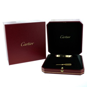 Cartier Love Bracelet Yellow Gold with 4 Diamonds Size 18 B6035917 
