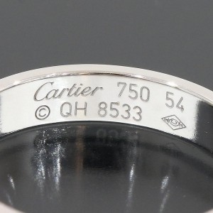 Cartier Mini Love 18K White Gold Ring Size 6.75
