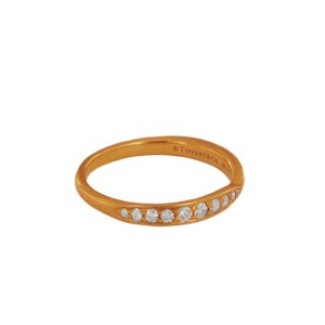 Tiffany &Co. 18k Rose Gold Harmony Ring with Diamonds