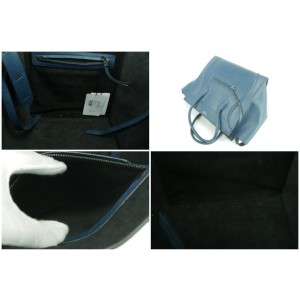 Céline Cabas Phantom 5ck0107 Grainy Medium Blue Leather Tote