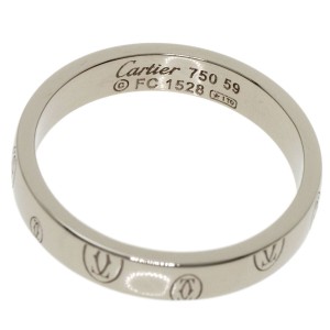 Cartier 18K White Gold Happy birthday US 9.25 Ring 