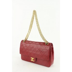 Chanel Red Quilted Leather Mademoiselle Medium Classic Double Flap 118c30