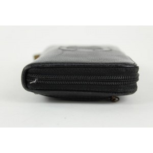 Chanel Black Caviar Leather CC Logo L-Gusset Zip Around Wallet 21ccs1223