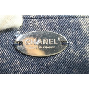 Chanel 21P Under The Sun Navy Denim Maxi Classic Flap Chain Bag  309ccs222