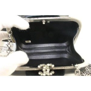 Chanel 15a CC Embellished Crystal Kisslock Minaudiere Crossbody Chain Bag