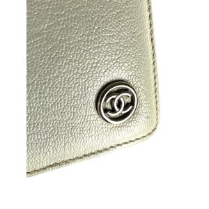 Chanel Beige CC Logo Long Bifold Flap Wallet 857664