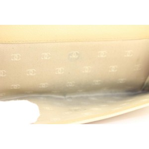 Chanel Beige Leather Coco CC Button Line Bi-fold Long Wallet 862853